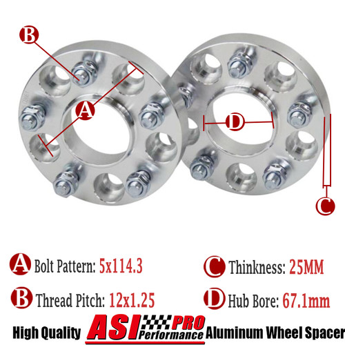 25mm 5x114 12x1 - 5x114.3, 67.1mm